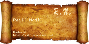 Reiff Noé névjegykártya
